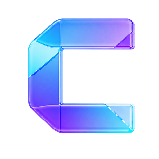 CRTD Vapes Deutschland Logo-Symbol – blau-violettes C