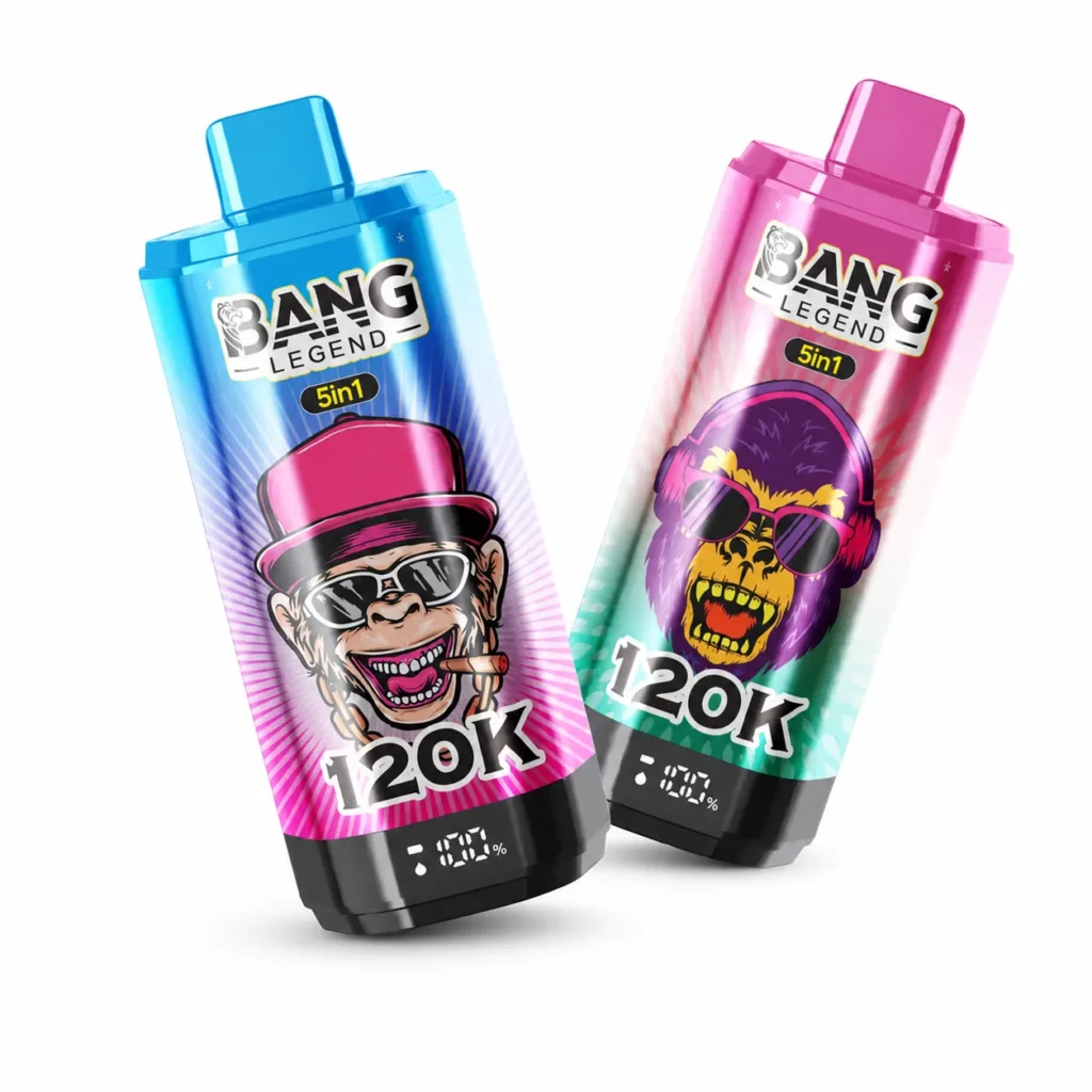 Bang Legend 120000 120K Züge 5-in-1 Aromen Original wiederaufladbar LCD-Display Einweg-E-Zigarette