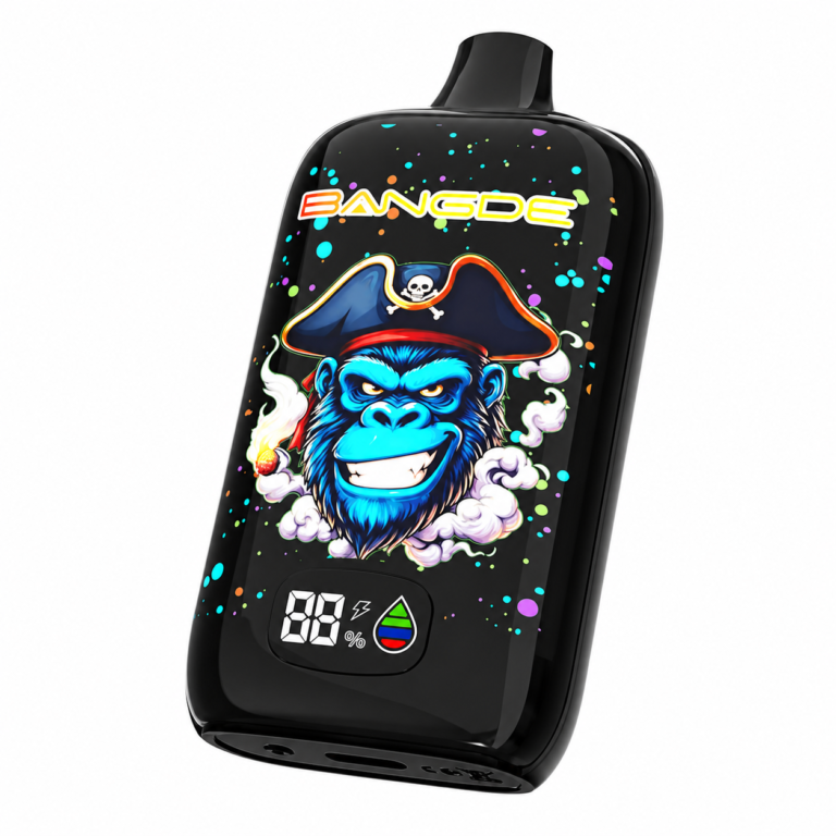 BANG DE 90K mit Gorilla-Design und LED-Anzeige auf reinweißem Hintergrund