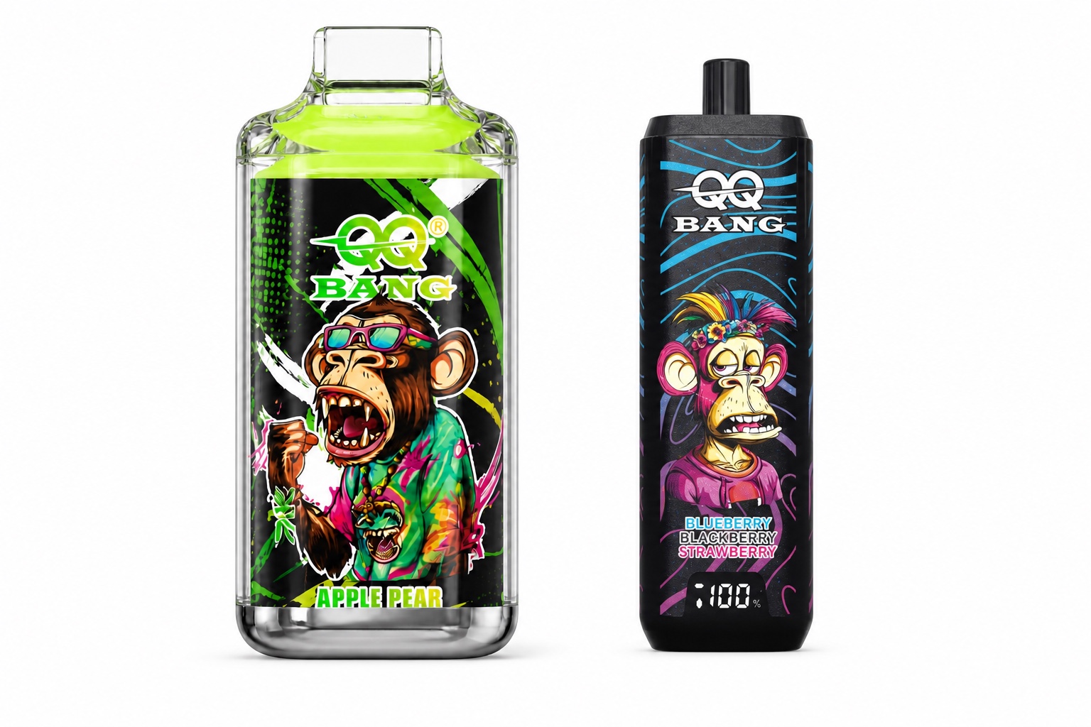QQ BANG Crystal 170K und QQ BANG 180K 4-in-1 nebeneinander auf weißem Hintergrund