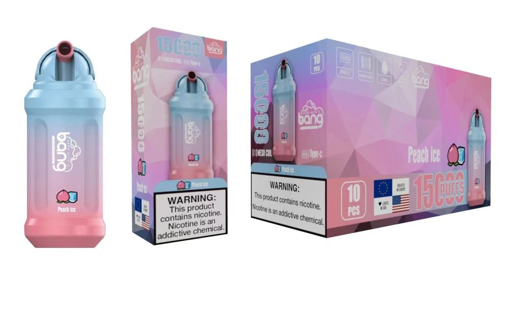 BANG 15K Peach Ice Produktansicht auf weißem Hintergrund