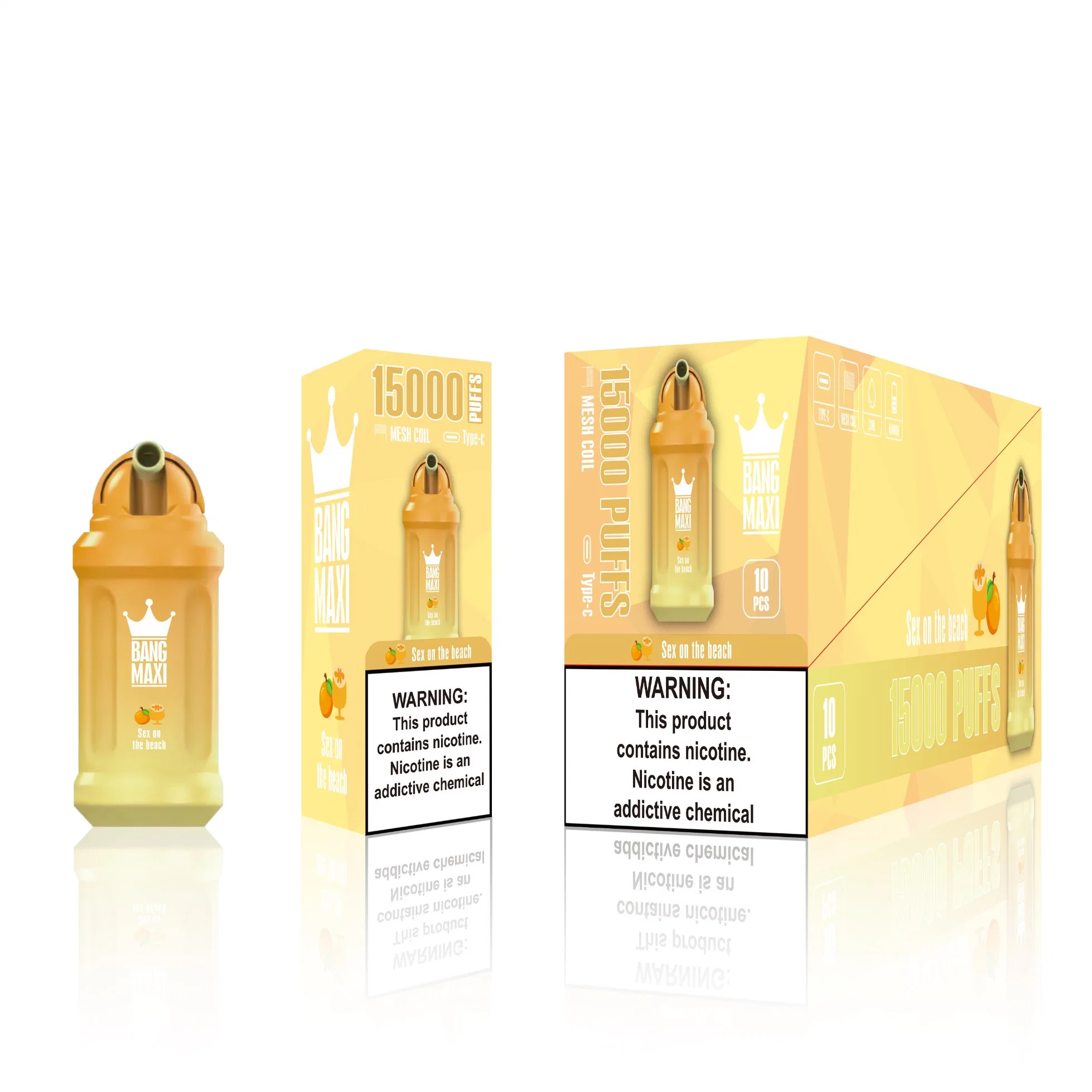 BANG MAXI 15K Aroma und Verpackung auf weißem Hintergrund