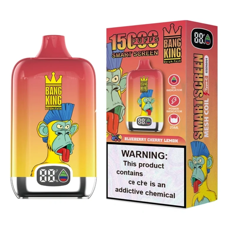 BANG King Smart Screen 15K Blueberry Cherry Lemon Produktansicht auf weißem Hintergrund