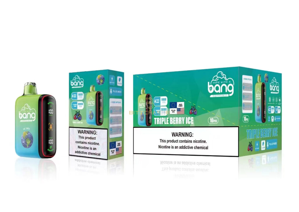 BANG Pulse 18K Triple Berry Ice auf weißem Hintergrund