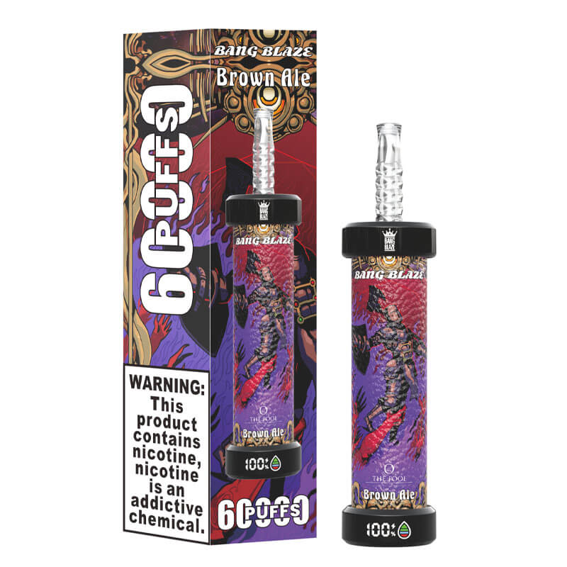 BANG Blaze 60K Single Flavor Brown Ale auf weißem Hintergrund