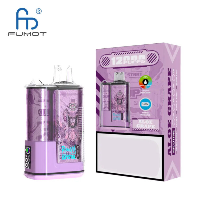 FUMOT Crystal 12000 Aloe Grape Verpackungsansicht auf weißem Hintergrund