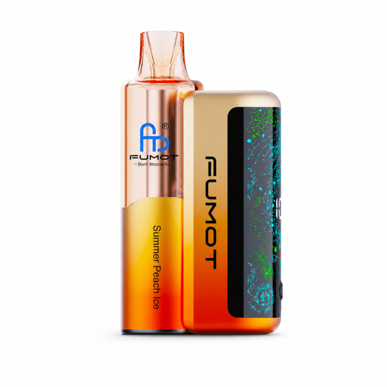 FUMOT Phantom X mit transparentem 10-ml-Pod und intelligentem Display auf reinweißem Hintergrund