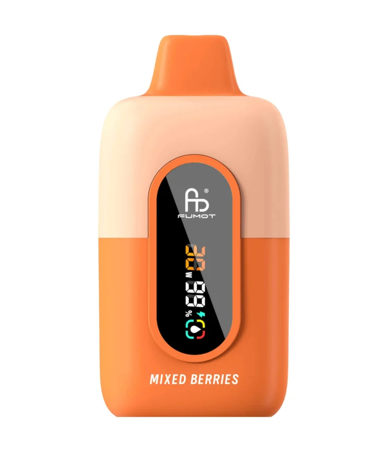 FUMOT Pop Box 55K in Orange auf weißem Hintergrund