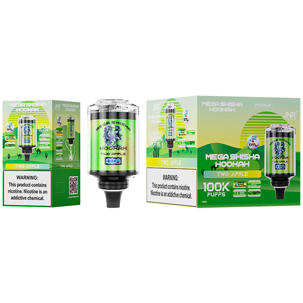 JNR Mega Shisha Hookah 100K Two Apple auf weißem Hintergrund