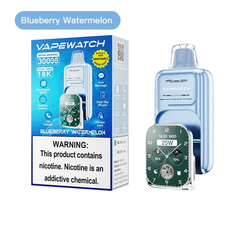 JNR VapeWatch 30K Blueberry Watermelon auf weißem Hintergrund